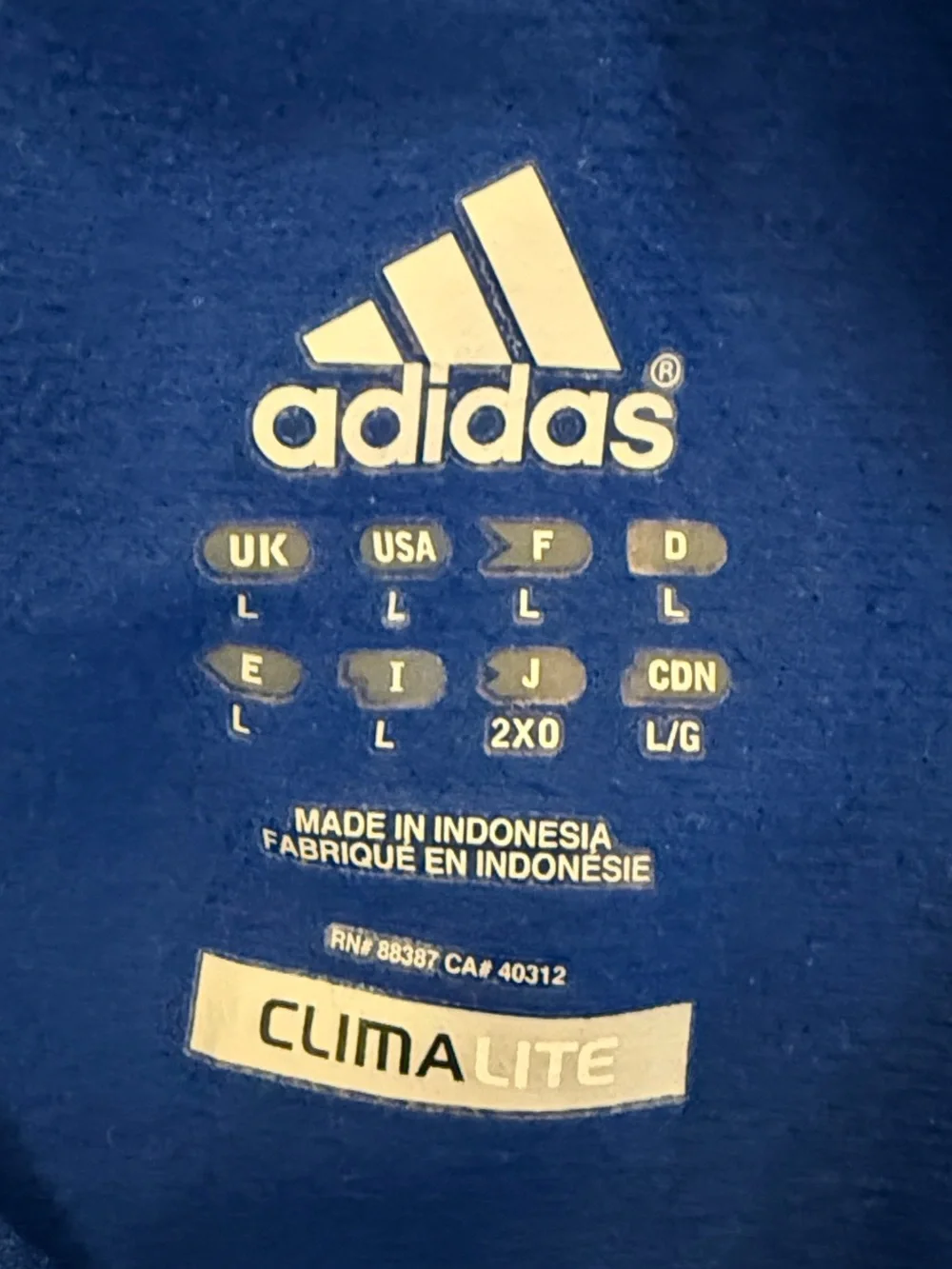 Adidas Climalite Track Pants Blue White Zip Ankle Soccer Warm Up Large Athletic